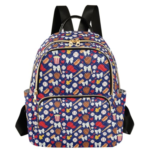 Mochila de béisbol con lazo y diseño alegre para expresar tu pasión deportiva diaria