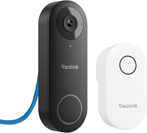 REOLINK Video Doorbell PoE Camera - 180° Diagonal, 2K IP Security Camera Outdoor with Chime, 2-Way Talk, Plug & Play, Secured Local Storage, No Monthly Fee