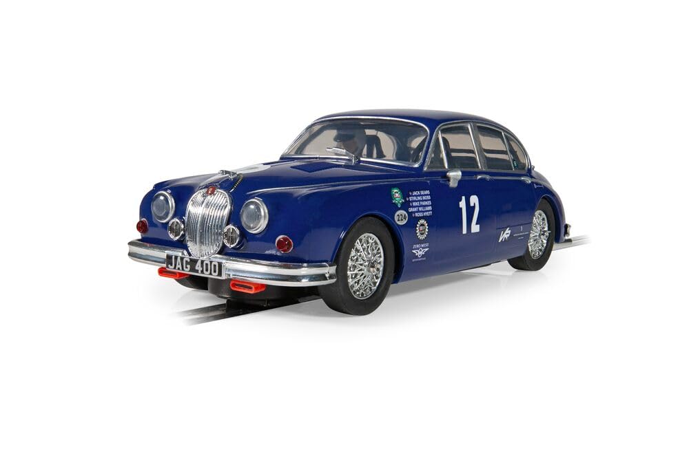 Scalextric C4596 Jaguar MK2 - Grant Williams Racing Toy Slot Car for use with Race Tracks or Set - Small Kids Gift Ideas for Boy/Girl Ages 3 Accessories, Blue, Daydream