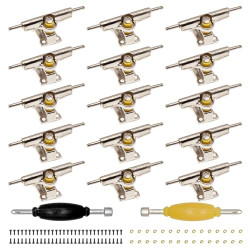 SIXPOINTS 109 Pieces DIY Fingerboard Making Kit -15x 30mm Trucks,60x Screws,30x Nuts,2X Spanner Tool,2X Professional Screw Driver,Compatible with Most Finger Board Trucks Repair Replace Tool