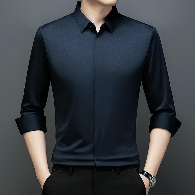 Camisa casual de botones masculina para eventos y oficina 3