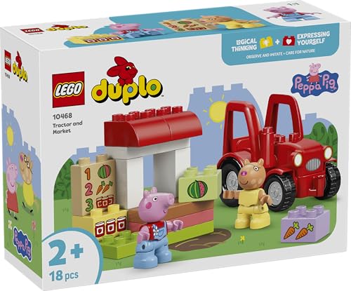 Image of LEGO DUPLO Peppa Pig Tractor and Market Building Toy with a Drivable Farm Tractor - 10468