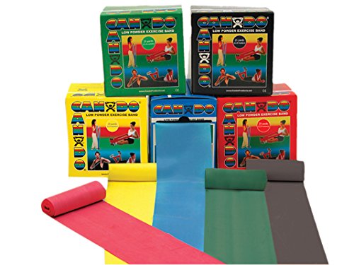 Banda de Ejercicio Resistiva CanDo, Rollo de 25 Yardas, Juego de 5 Colores miniatura 1