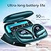 Bluetooth Headphones V5.3 Wireless Earbuds 90 Hrs Playtime Earbuds with Wireless Charging Case Power Display Over-ear Earphones with Earhooks Waterproof Stereo Headset for Android phone Workout Green