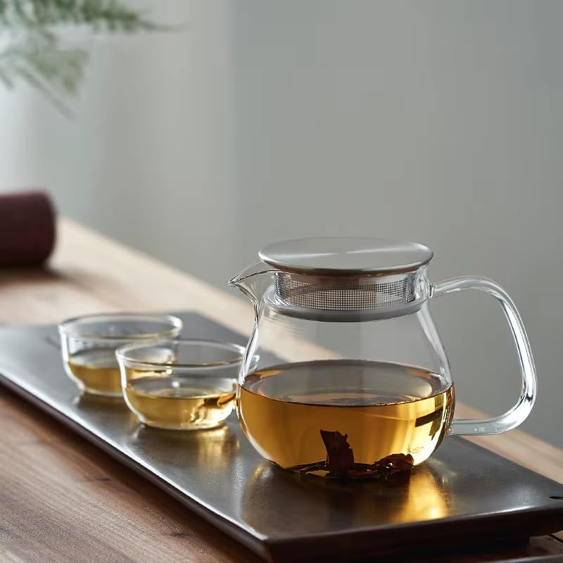 Miniatura 6 de Tetera de vidrio de 33.8 fl oz con infusor extraíble, hervidor de té seguro para estufa, juego de té de hojas sueltas y florecientes