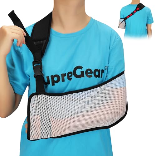 supregear Écharpe en Maille pour Bras, Attelle Médicale d'Immobilisation d'Épaule Soutien Coiffe des Rotateurs Ajustable Léger pour Blessure au Bras Coude Poignet Main, Convient aux Bras Gauche/Droit
