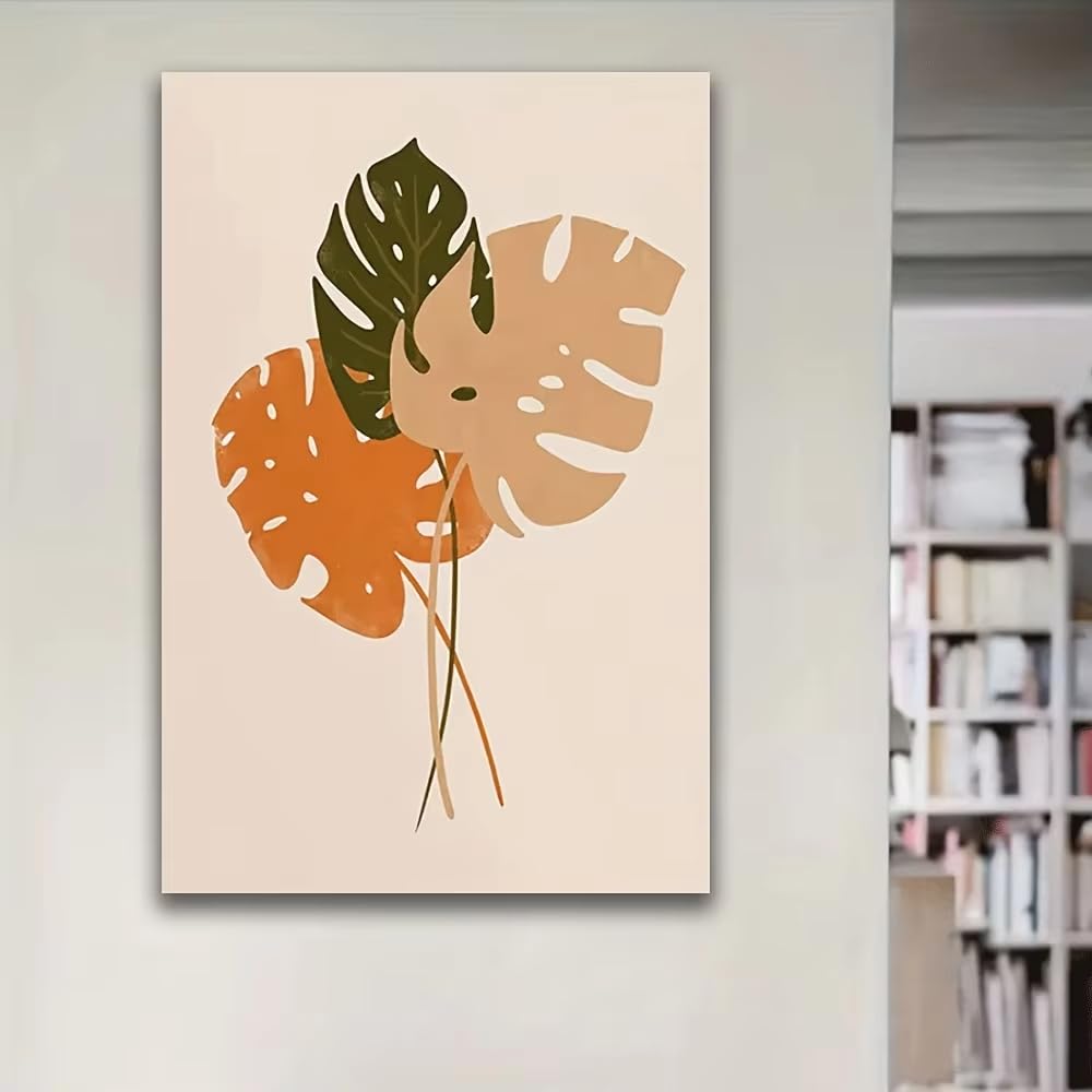 awtrhfc Vintage Turtle Back Bamboo Leaves, Background Decoration, Valentine'S Day, New Year Decoration Canvas Wall Art(30x45cm(12x18in)/No frame)