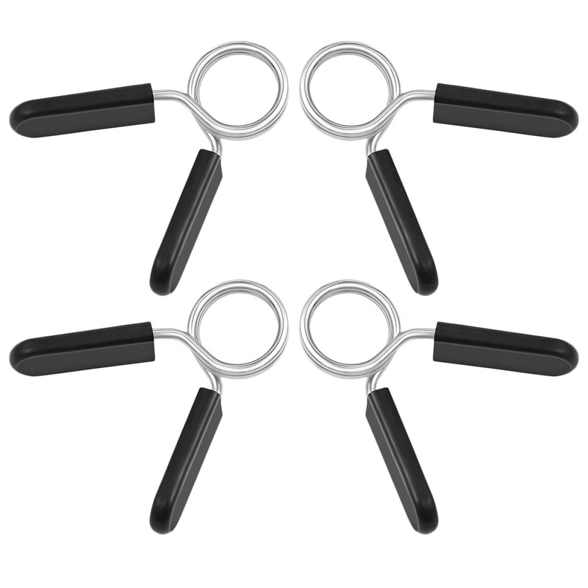 GAROZATION Weightlifting Bar Buckle Barbell Clips 4pcs Bar Spring Lock Collars for Dumbbell Bars