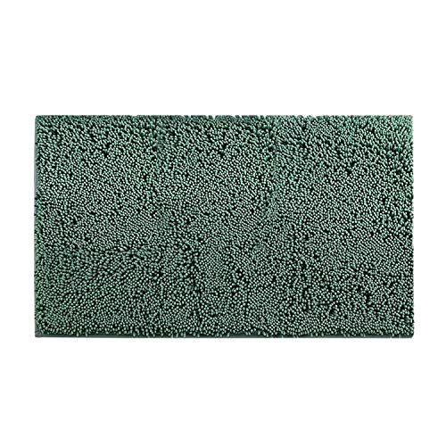 HUAFA Alfombra de baño Antideslizante Chenille Alfombrillas de baño Extra Suave y Absorbente, 80 x50 cm (Verde Oscuro)