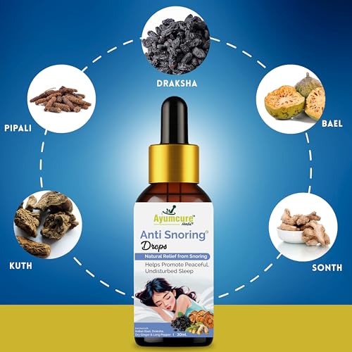 Image of Ayumcure Anti Snoring Drops 30ML| Herbal Nasal Drops for Snoring Relief & Better Sleep | With Indian Bael, Draksha, Dry Ginger & Long Pepper | Improves Breathing | 100% Natural for Men & Women ( pack of 2 )