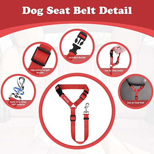 image for BWOGUE 2 Packs Dog Cat Safety Seat Belt Strap Car Headrest Restraint A
