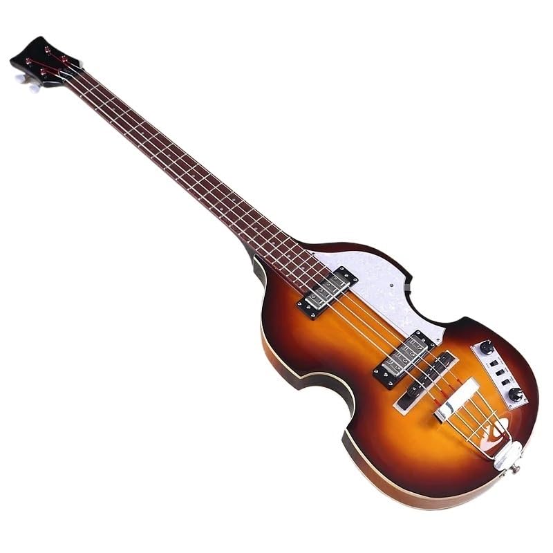 Bajo Eléctrico Tipo Violín de 4 Cuerdas, 41 Pulgadas,Tapa de Arce Flameado,22 Trastes, Pastilla...