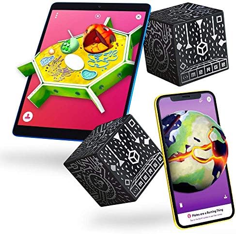 Merge Cube (2 Pack) Hold Anything - Hands-on Science and STEM Education | Digital Teaching Aids - Science Simulations and STEM Projects - Home School, Remote and in Classroom Learning - iOS & Android