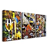 Abstract Wall Art Paintings For Kitchen Dining Room Wall Decor For Living Room Wine Glass Bar Wall...