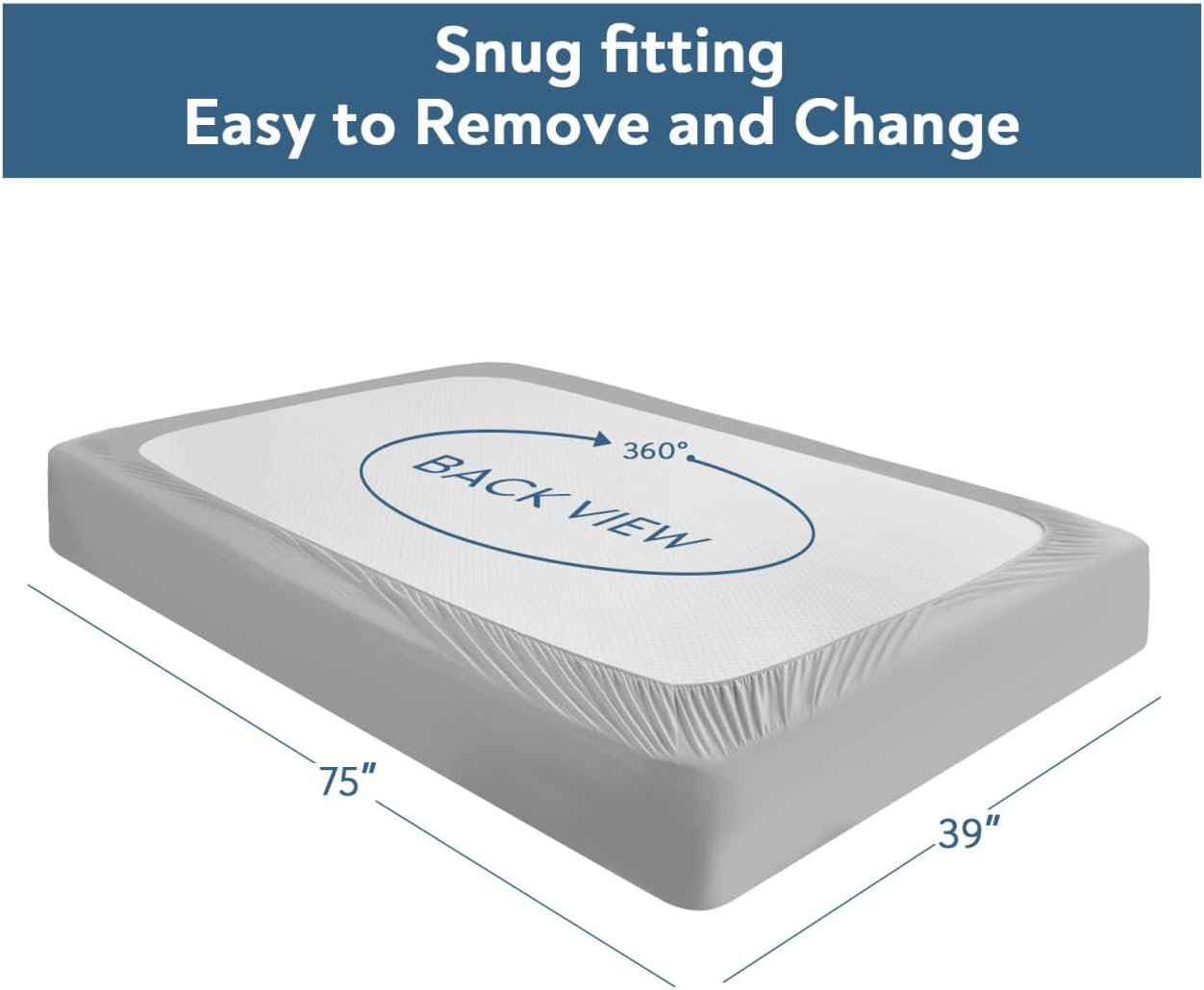 Twin Mattress Pad, Soft Quilted Air Mattress Topper Twin with Extra Deep Pocket, Breathable and Noiseless Air Mattress Cover Mattress Pad Fits Up to 23 Inch, Grey