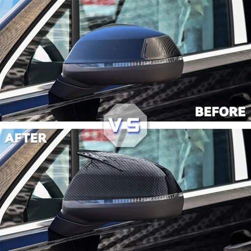 Coque de rétroviseur Audi Q7 cassé : remplacement look carbone