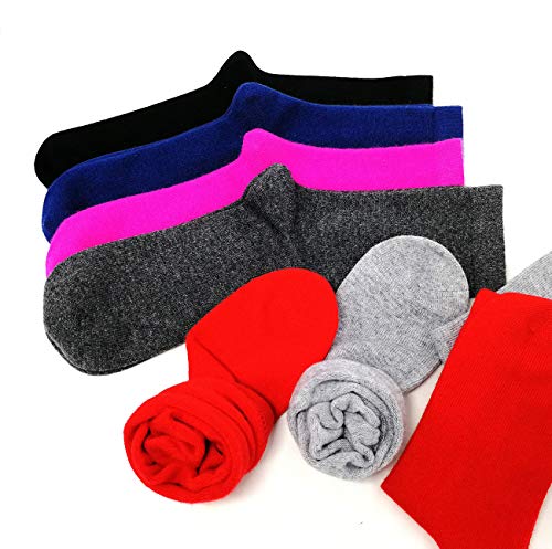 Image of Pure Cashmere Thick Unisex Men Women Crew Mid Calf Causal Socks, Smooth Toes and Heel Sewed by Handwork