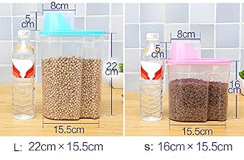 Home-organizer Tech 4-Piece Set Airtight Plastic Storage Canister Set, Food Saver Container (Small)