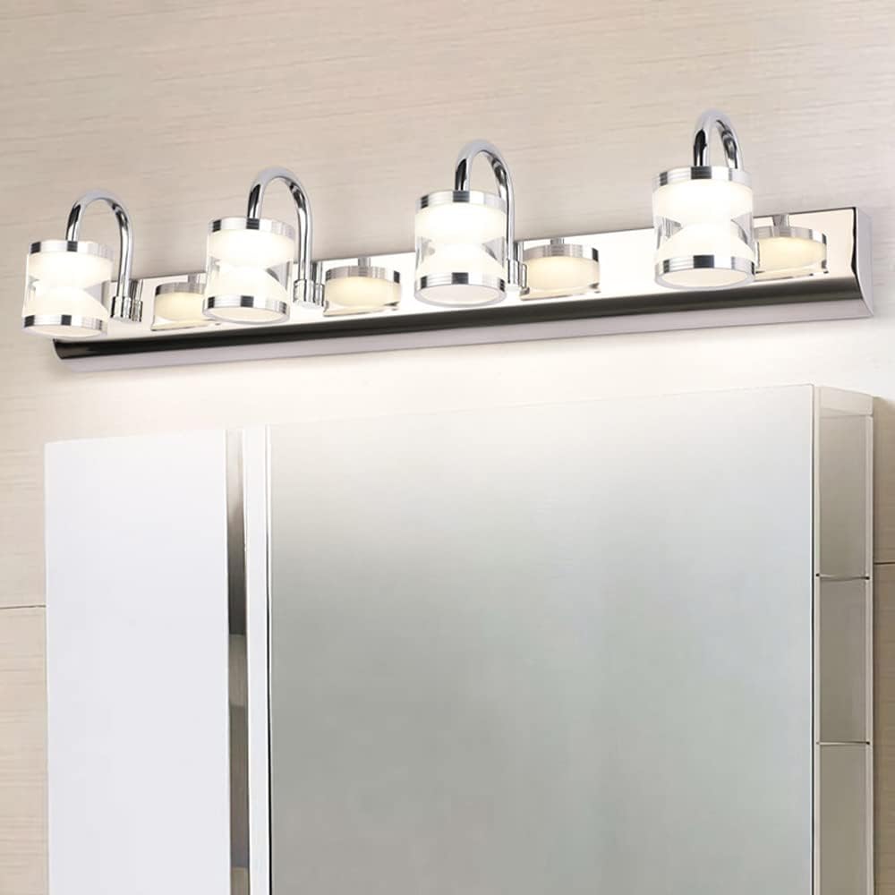 Jadssox 4Lights Chrome Vanity Lamp LED Bathroom Lighting Fixture