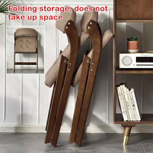 Indoor Folding Chair Wooden Padded Kitchen Folding Chair,Office Chair Easy Storage Guest Reception C
