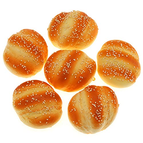 Gresorth 6 Pcs Fake Sesame Bread Decor Artificial Breads Cake Prop by Gresorth - Used condition - US$12.79