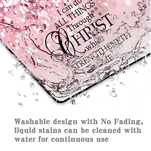 Apottwal Mouse Pad,Gaming Mouse Pad,Non-Slip Rubber Base Mousepad For Laptop Computer,Mouse Pads For Wireless Mouse, Bible Verse Pink Rose Gold Mouse Pad Desk Dad Desk Decor With Design #TOP4