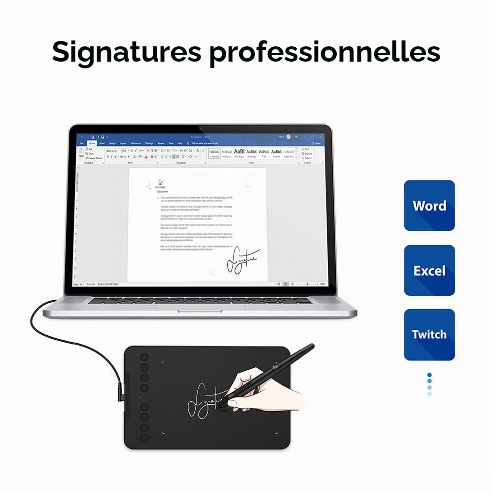 XP-PEN Deco mini7 v2 Tablette Graphique 7x4 Pouces Stylet 16K(16384) Niveaux de Pression avec Inclinaison 60 Degrés Compatible avec Windows Mac Android