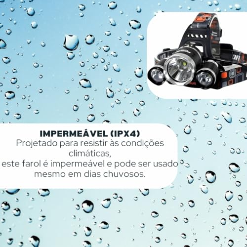 Lanterna De Cabeça Led Recarregavel Profissional Para ciclismo Pesca Camping Ciclismo Acampamento