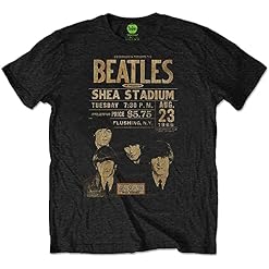 The Beatles Shea ’66 Officiel T-Shirt Hommes Unisexe - Les Beatles, Paul McCartney, John Lennon, RIngo Starr, George Harrison