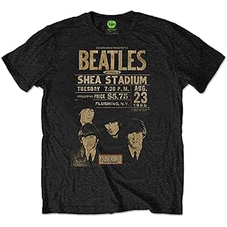The Beatles Shea ’66 Officiel T-Shirt Hommes Unisexe - Les Beatles, Paul McCartney, John Lennon, RIngo Starr, George Harrison
