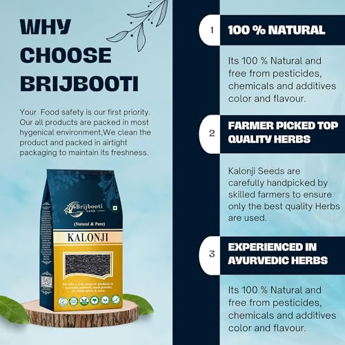 Image of Brijbooti Kalonji Seeds 400 Gr - Black Cumin Seeds for hair gowth - Nigella Seeds - Karun Jeeragam - Karuppu Jirige
