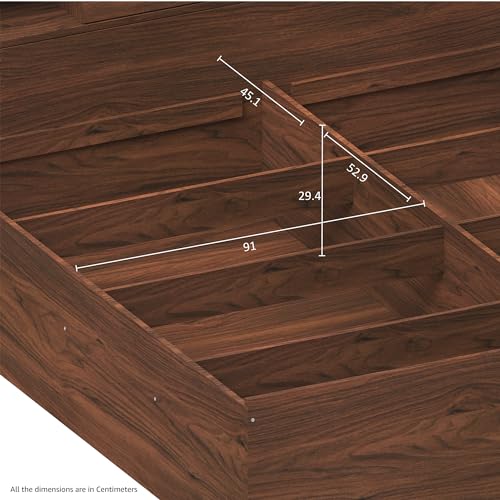 Image of Amazon Brand - Solimo Altamore Engineered Wood King Bed with Headboard and Box Storage (Walnut Finish)