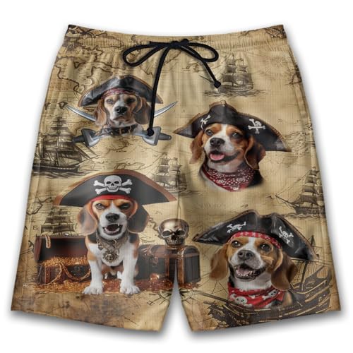 Dog Mens Bathing Suits - Beach Shorts for Mens Dog Lover Swim Trunks Board Shorts Swimwear Set 09