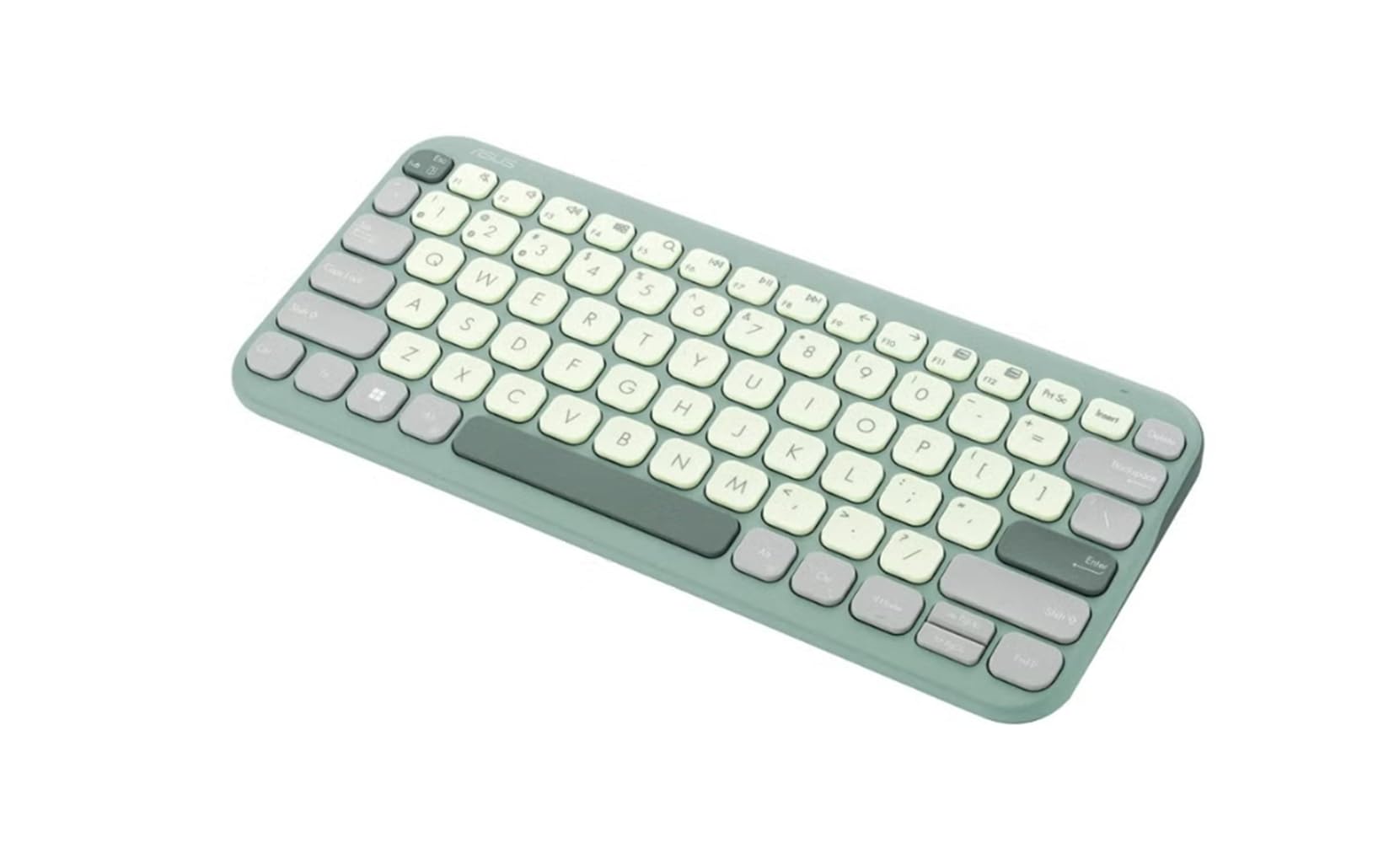 ASUS Marshmallow Tastatur KW100, QWERTZ DE Layout, kabellos, Bluetooth, flaches Profil, Farbe Green Tea