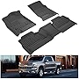 KIWI MASTER Floor Mats Compatible for 2014-2018 Chevy Silverado/GMC Sierra 1500 Crew Cab , 2015-2019 Silverado/Sierra 2500/3500 HD Crew Cab Front & 2nd Seat 2 Row All Weather Mat Liners Black