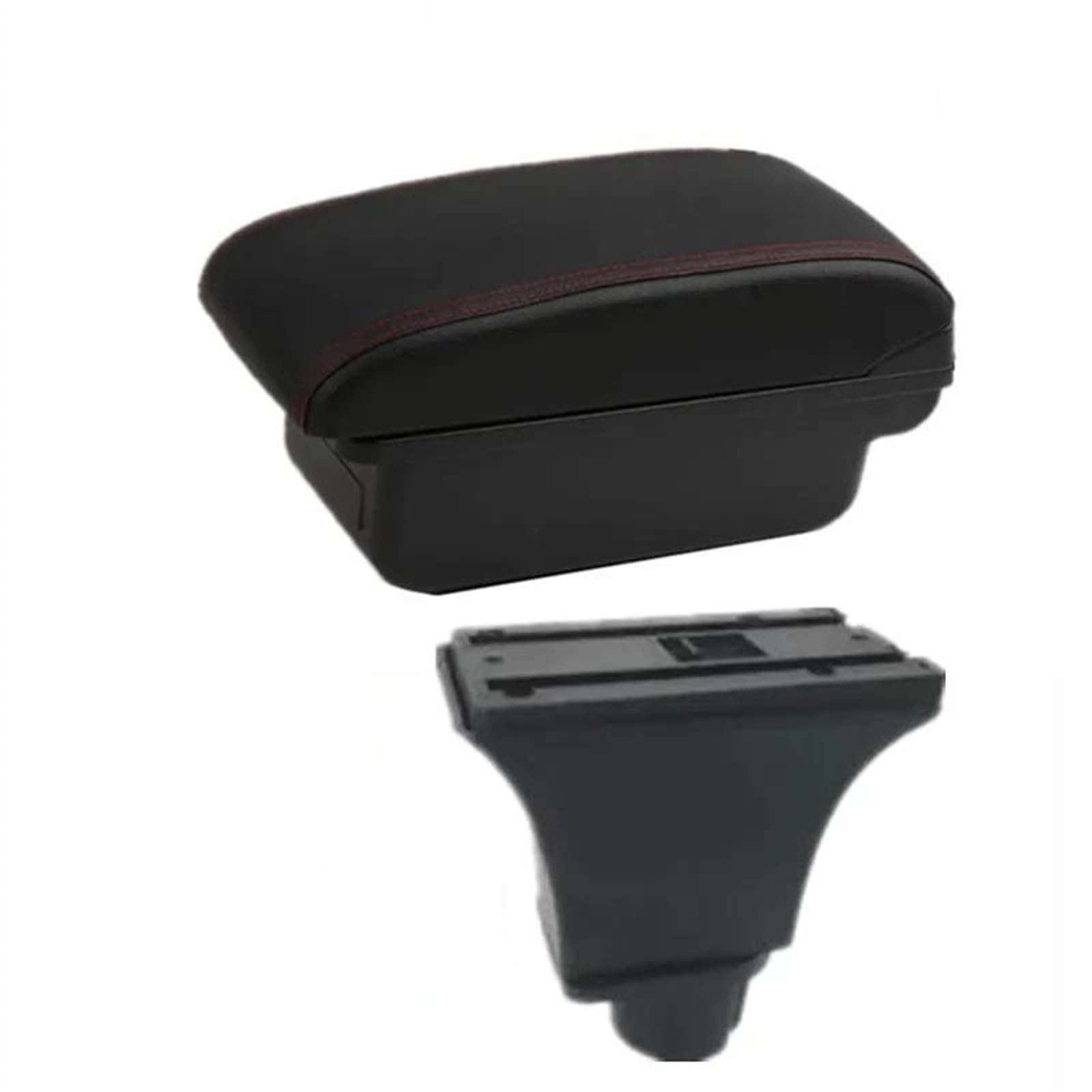 NOHEEU Center Console Armrest Storage Box For Corsa C Car Interior Parts Modification Accessories(A1 red line)