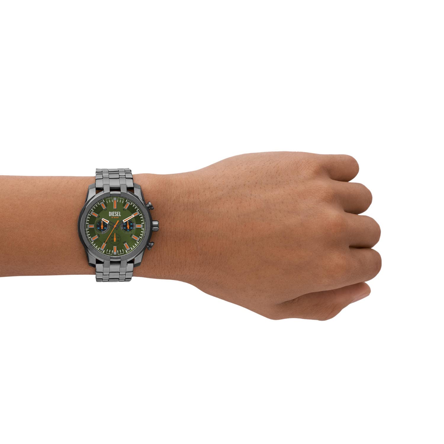 Diesel Stainless Steel Split Analog Green Dial Men Watch-Dz4624