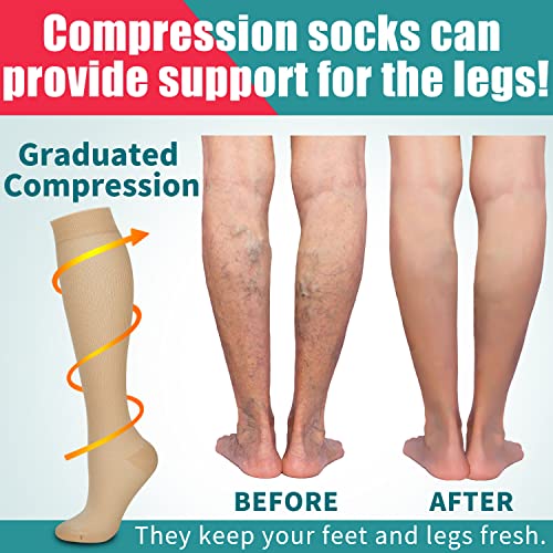Image of Laite Hebe 4 Pairs-Compression Socks for Women&Men Circulation-Best Support for Nurses,Running,Athletic