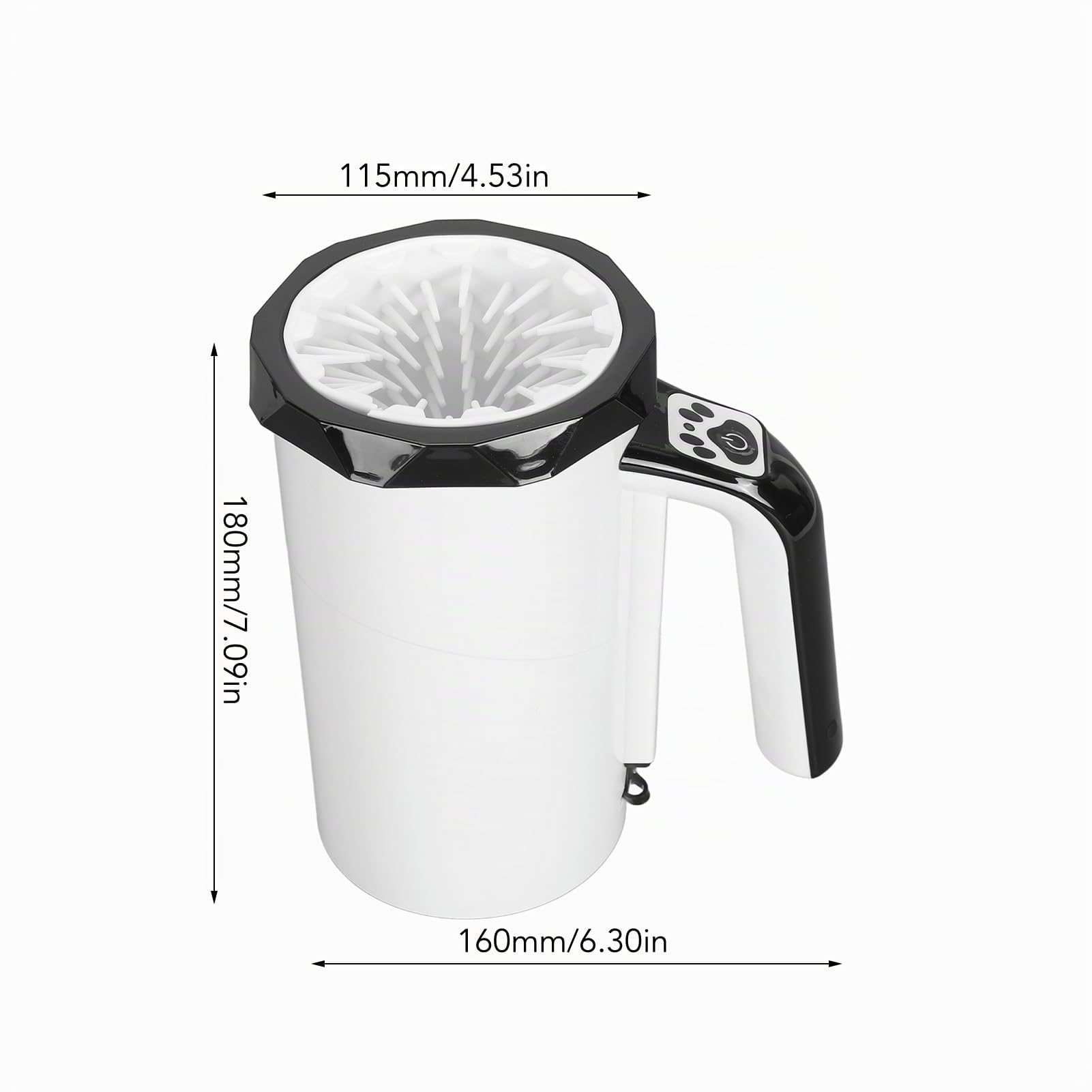 Pulisci Zampe Cani Automatico Multifunzione Tazza Lava Piedi Silicone Ricaricabile Portatile (Bianco e Nero)