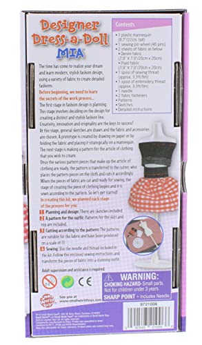 Small World Toys - Mia Designer Dress-A-Doll - Sewing Kits for Children - Includes 22cm Mannequin, Fabric & More - Fashion Designer Kits for Girls - Arts and Crafts for Kids - Girls Toy Age 8+ (Mia) - Image 8