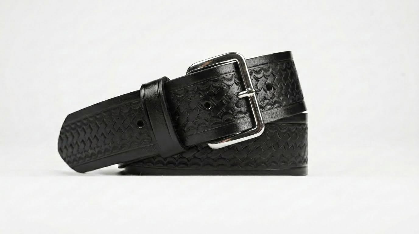 First Class Police, Sheriff, and Security 1.5" & 1.75" Plain and Basketweave Uniform Work Duty Genuine Leather Belt