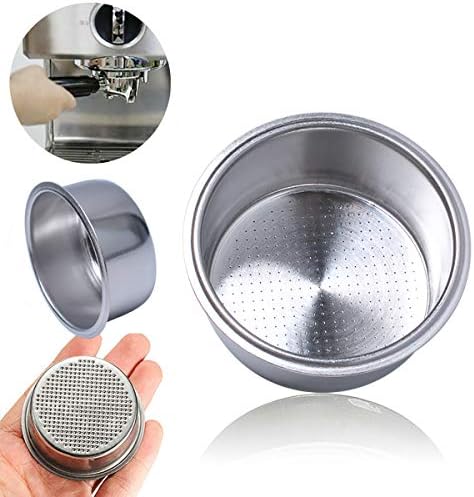 51mm Filter Basket, Compatible with Breville,Delonghi Espresso Machine, Stainless Steel Espresso Filter Basket, Single Wall Non-pressurized Porous Portafilter, 2 Pack