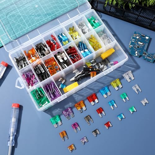 Kit de fusibles para automóvil Alipis, 1 set con probador de fusibles y extractor, estuche de almacenamiento para organización fácil, para automóviles, RV y uso automotriz miniatura 4