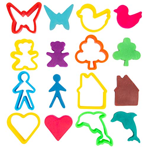 Kiddy Dough Tool Kit For Kids - Party Pack W/Animal Shapes - Includes 24 Colorful Cutters, Molds, Rollers & Play Accessories For Air Dry Clay & Dough #TOP2