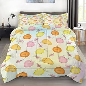 Beach Comforter Set Twin, Coastal Nature Theme Pattern Bedding for Kids Boys Girls Bedroom, Ocean Hawaiian Starfish Quilt Sets, 1 Comforter, 1 Pillowcase, Blue Home Decor Blue Beach Twin