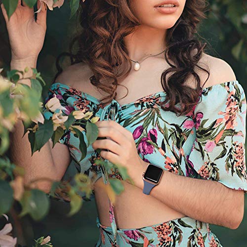 Image of Laffav Compatible with Apple Watch Bands for Women 40mm 38mm 41mm 44mm 42mm 45mm 46mm 49mm, Soft Silicone Narrow Slim Thin Sport Replacement Strap for iWatch Bands Series 11 10 9 8 7 6 5 4 3 SE3 /2 /1