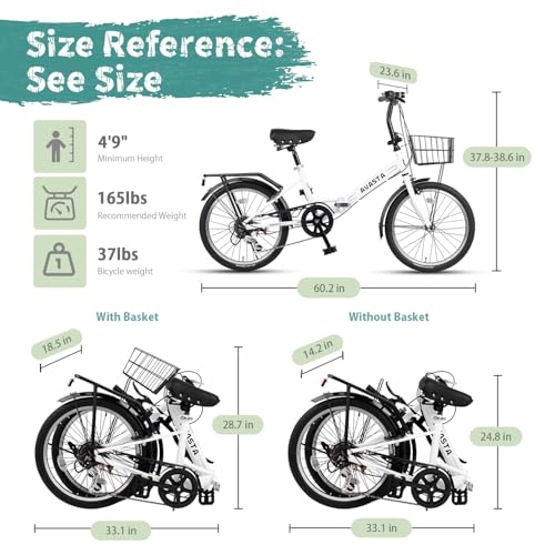 AVASTA Quartet 20 24 Inch Folding Bike with 7-Speed, Dual