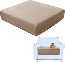 Sofa Seat Cushion Covers, Stretch Velvet Sofa Cushion Covers, Replacement Sofa Cushion Covers for Individual Cushion (Camel, 1-Seater)