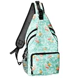 xiaotcq Bolsa tiracolo havaiana flamingo abacaxi mochila transversal para mulheres e homens, bolsa de peito, pochete para atividades ao ar livre, caminhadas, viagens