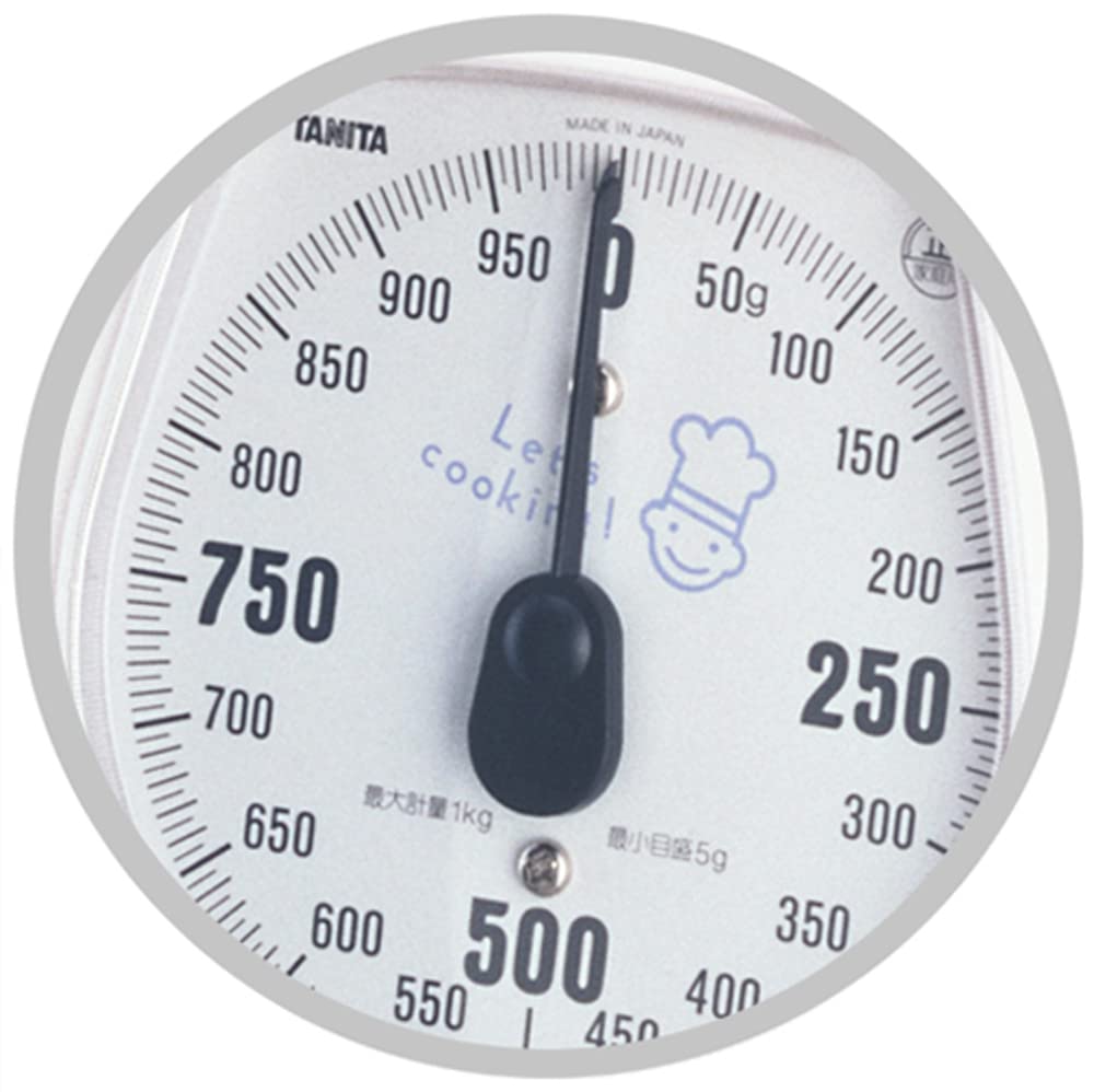 Tanita 1437-NWH Cooking Scale, Kitchen Scale, Cooking, Analog, 2.2 lbs (1 kg), 0.1 oz (5 g) Unit, White